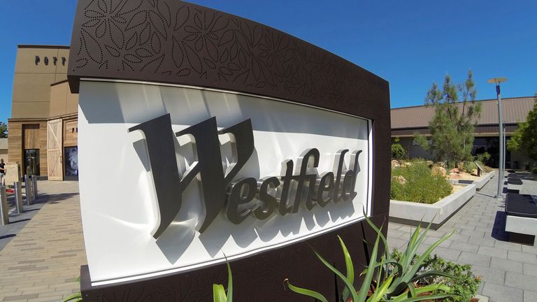 FILE PHOTO: The sign of Westfield shopping center is pictured in San Diego, California September 10, 2014. 