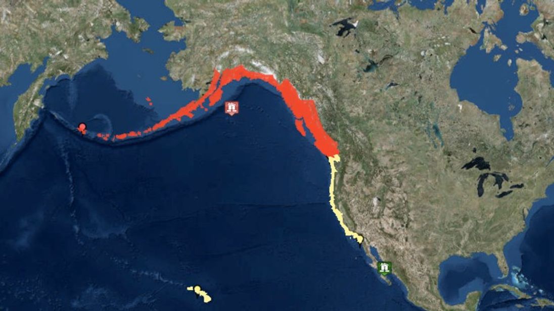 Tsunami fears ease after huge earthquake off coast of Alaska