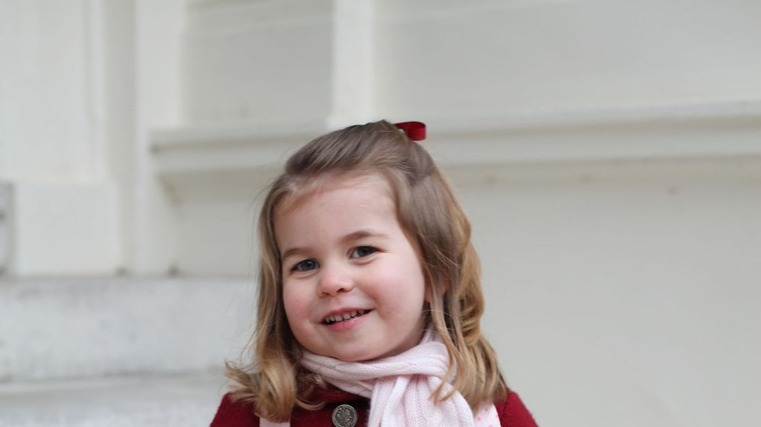 Princess Charlotte pictured on her first day at school.