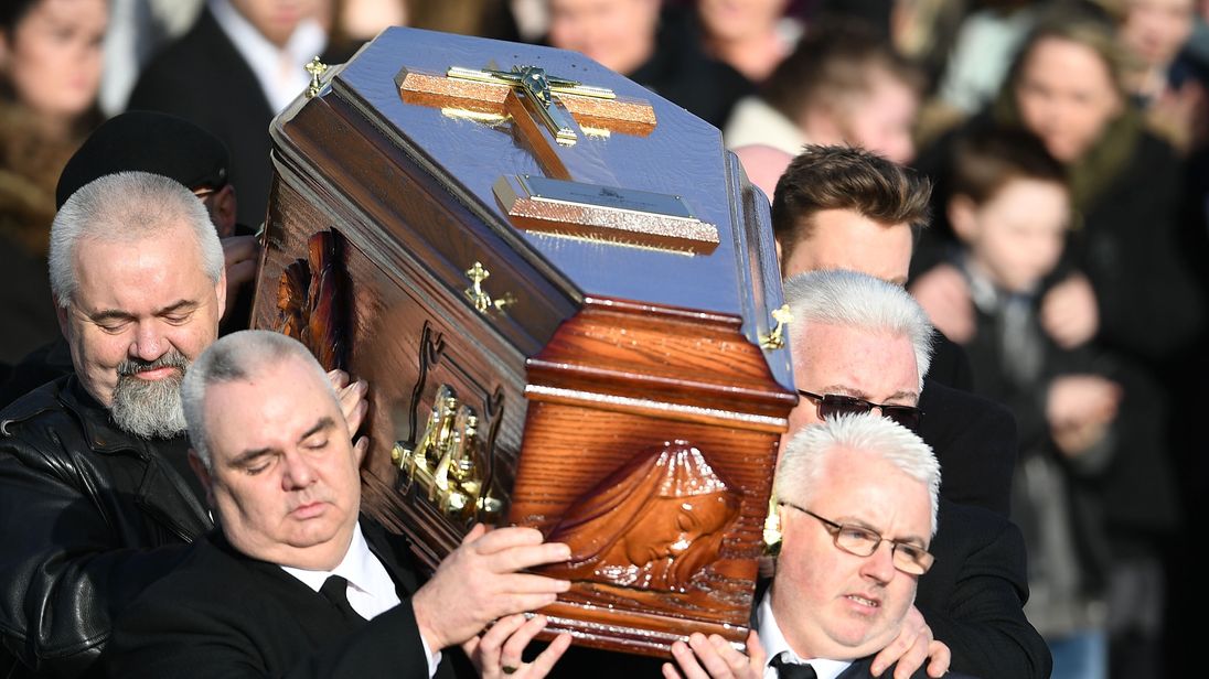O&#39;Riordan&#39;s was laid to rest in her home town of Ballybricken