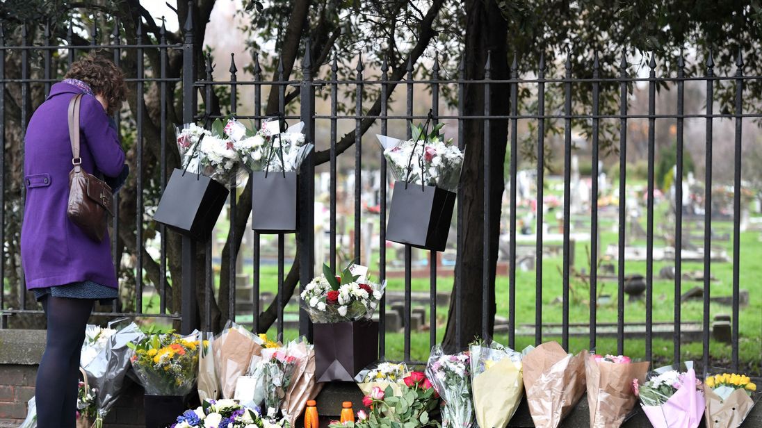 Flowers left at the scene