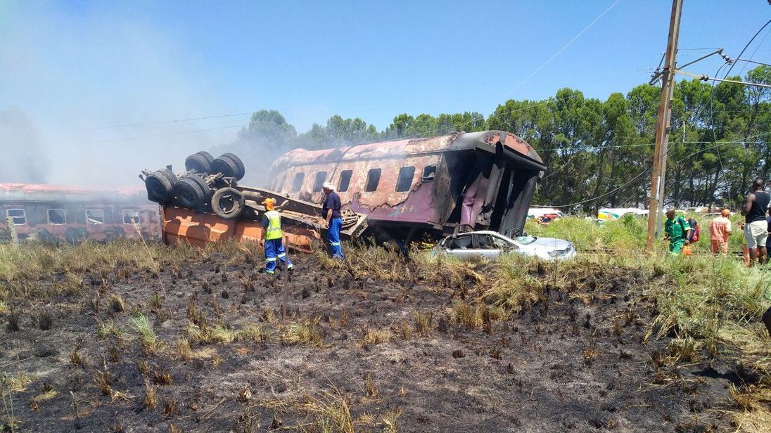 Several carriages were overturned when emergency services arrived. Pic: @ER24EMS