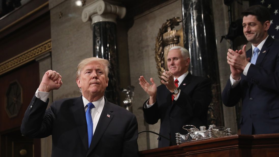 president Trump finishes his first State of the Union address