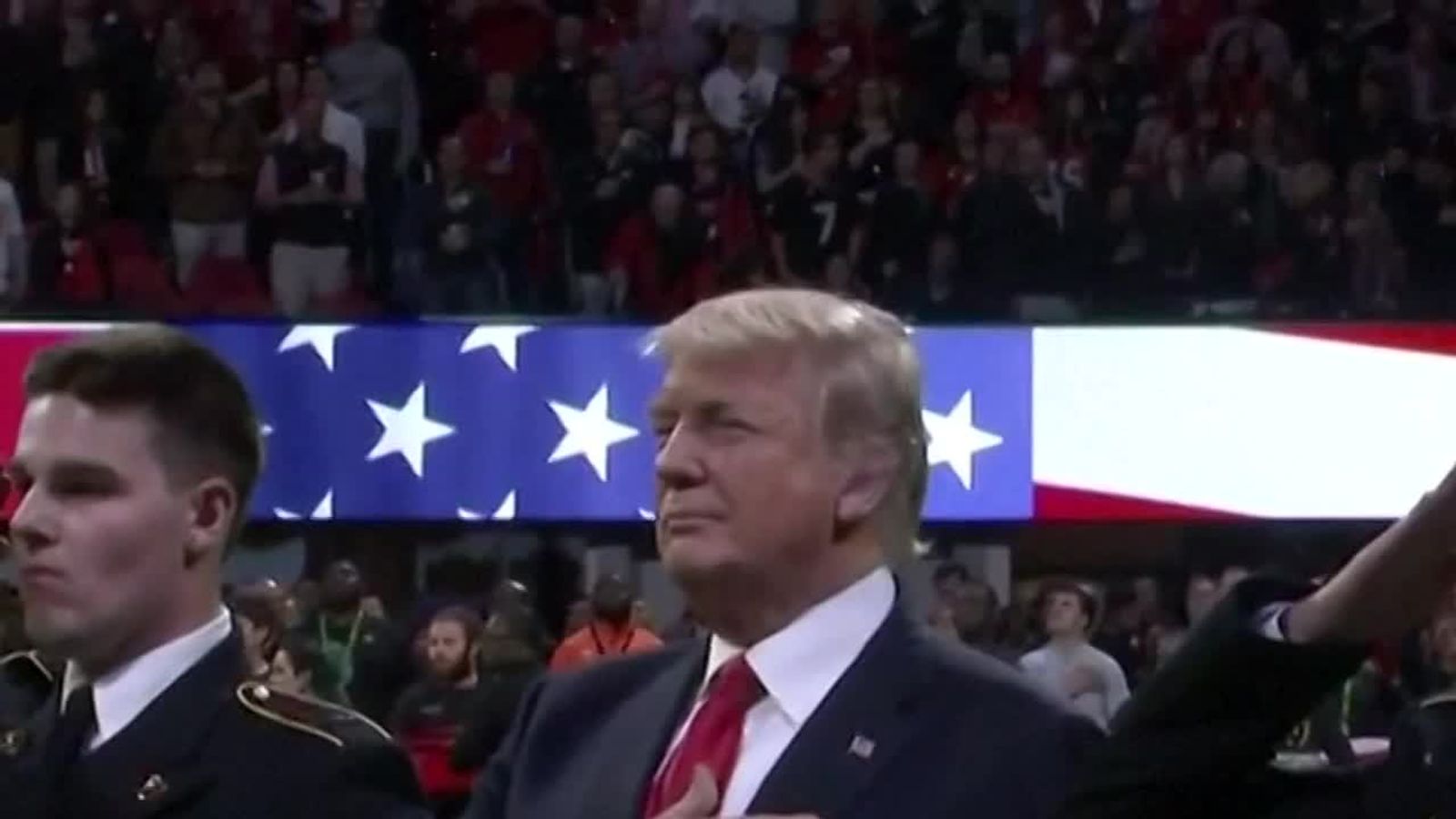 Did Trump the national anthem? News UK Video News Sky News(02)