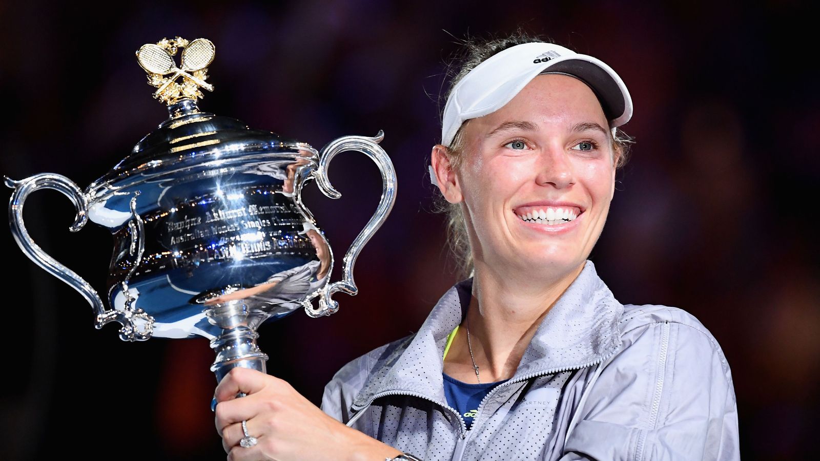 Australian Open: Caroline Wozniacki wins first Grand title after beating Simona Halep | World News Sky News