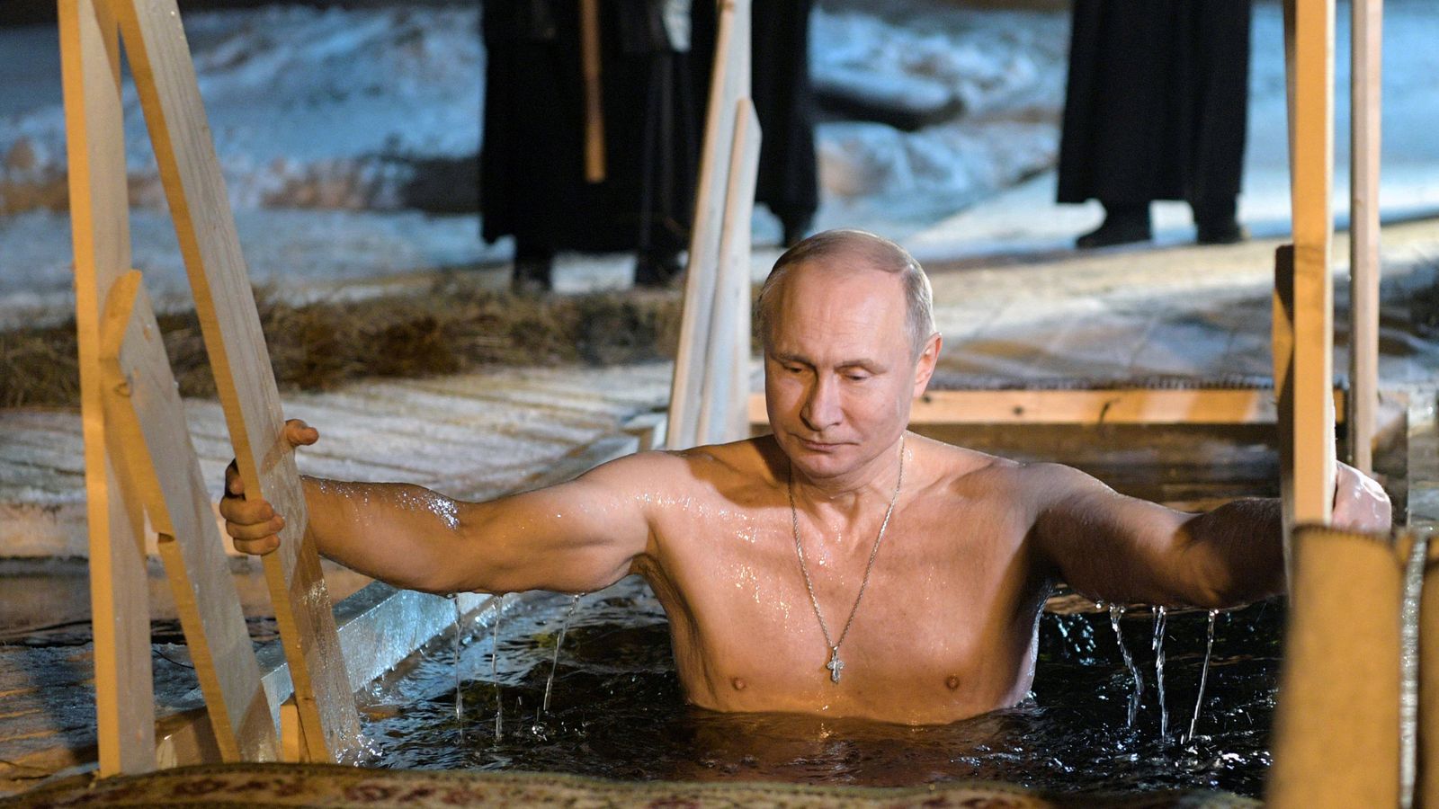 Bare Chested Vladimir Putin Plunges Into Icy Lake In Latest Macho Photo Op