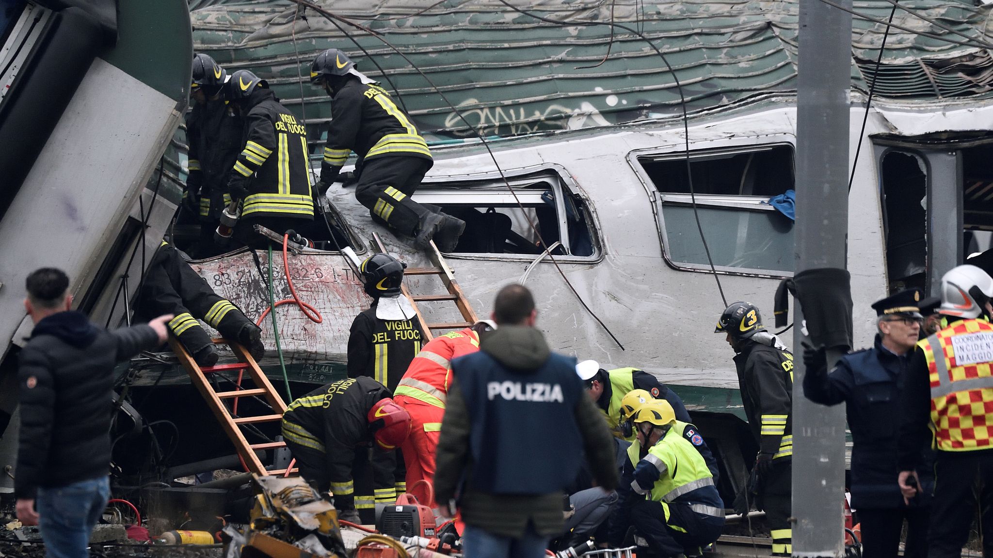 Three dead and dozens injured as train derails near Milan, Italy