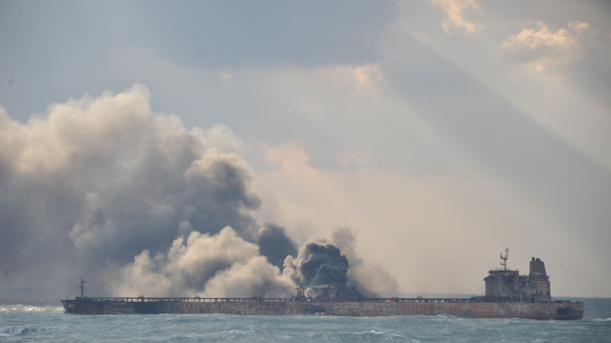 Stricken Iranian oil tanker continues to explode World News Sky News