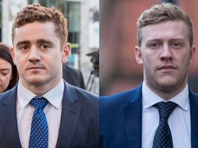Paddy Jackson (left) and Stuart Olding deny the charges against them