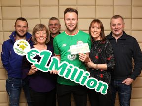 Irish professional footballer Kevin O&#39;Connor (centre) with his family (from left) brother Brian O&#39;Connor, godmother Margaret Murphy, godfather Peadar Murphy, mother Breda O&#39;Connor and his father Brian O&#39;Connor