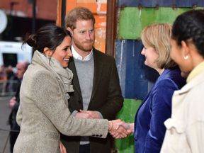 Prince Harry and Meghan Markle during a visit to youth-orientated radio station, Reprezent FM, in Brixton, south London