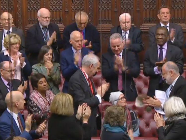 Some peers struggled to hold back tears