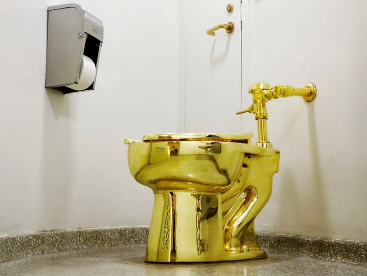The fully functioning gold toilet was used by more than 100,000 visitors 
