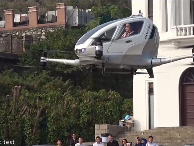 Chinese UAV-maker Ehang became the first to test-fly a passenger drone taxi with its single-seater Ehang 184 in Dubai last year