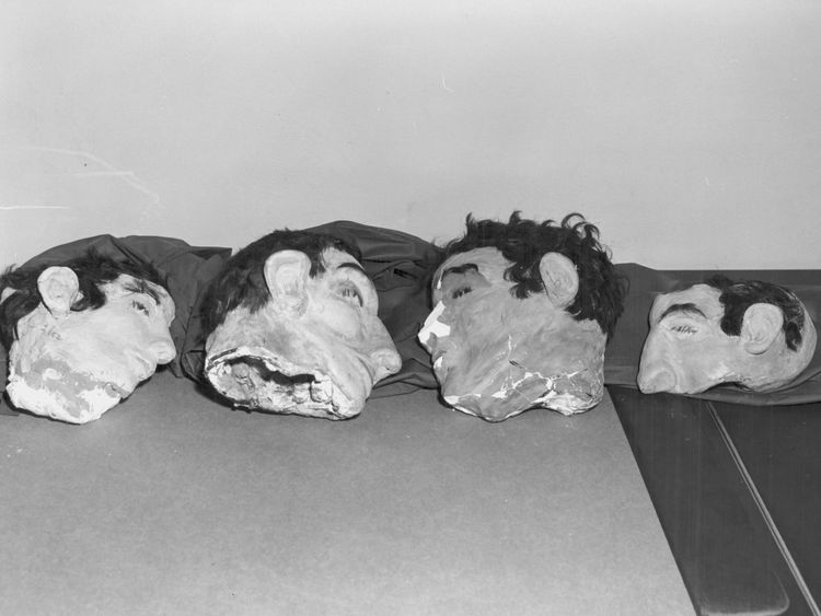 The dummy heads used in the trio's escape. Pic: FBI