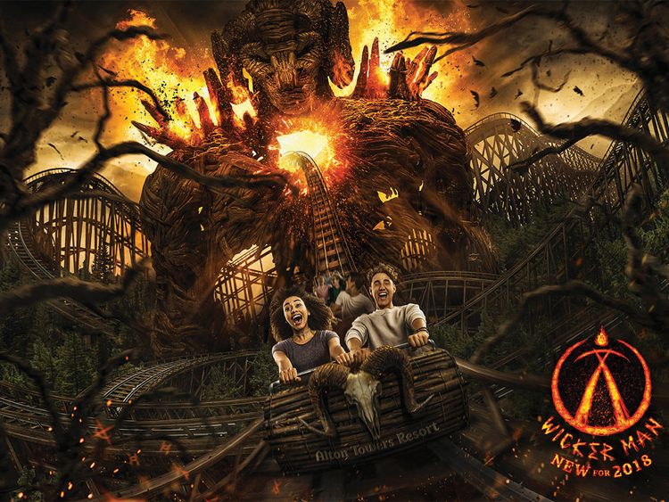 Alton Towers&#39; new Wicker Man rollercoaster will feature a six-storey flaming structure