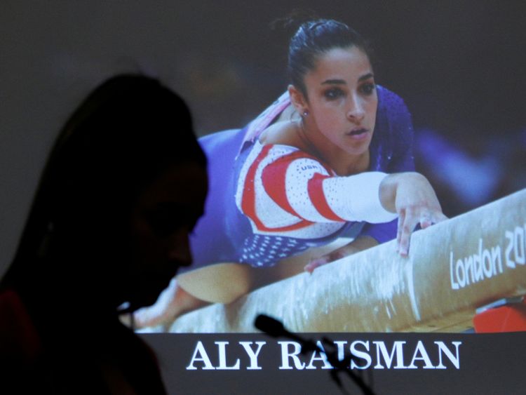 Former Olympic gymnast Aly Raisman gave evidence
