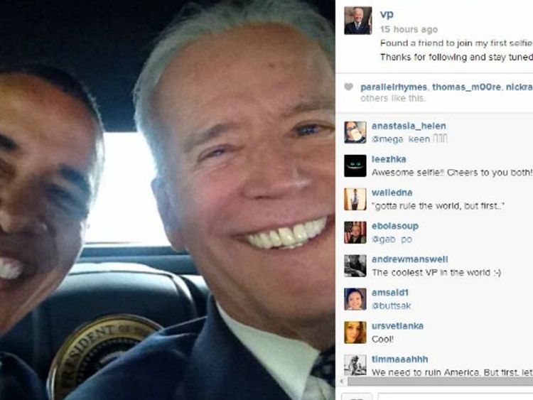 Obama and Biden selfie