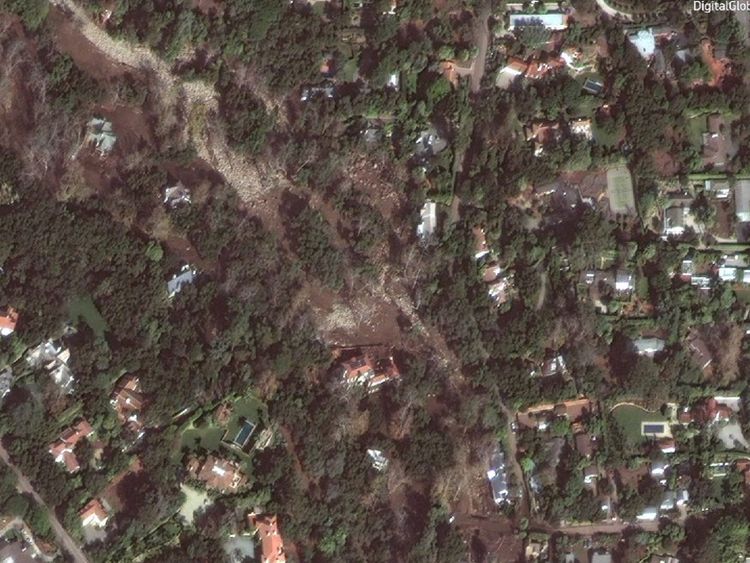 This aerial image shows the extent of the mud
