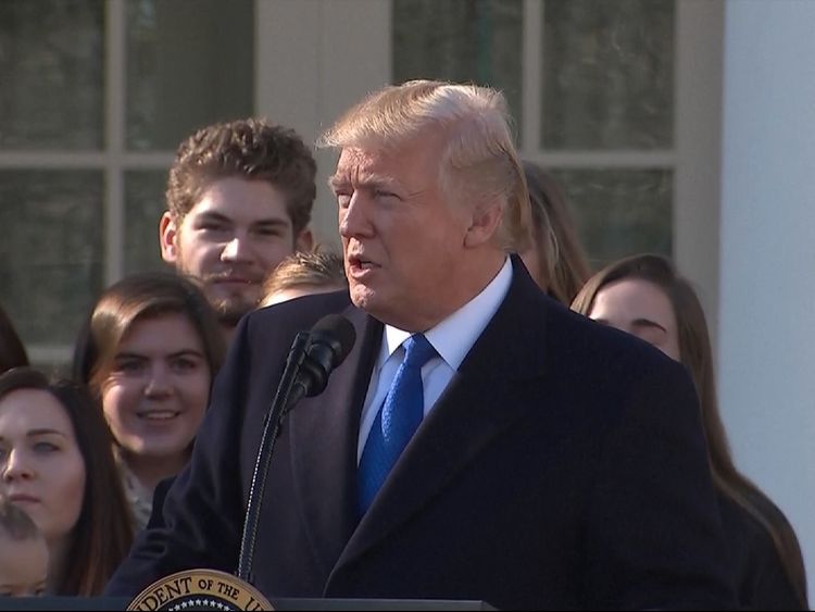 Donald Trump addresses anti-abortion rally from white house