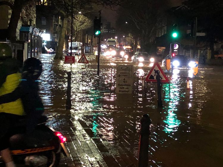 The flood waters reached nine inches