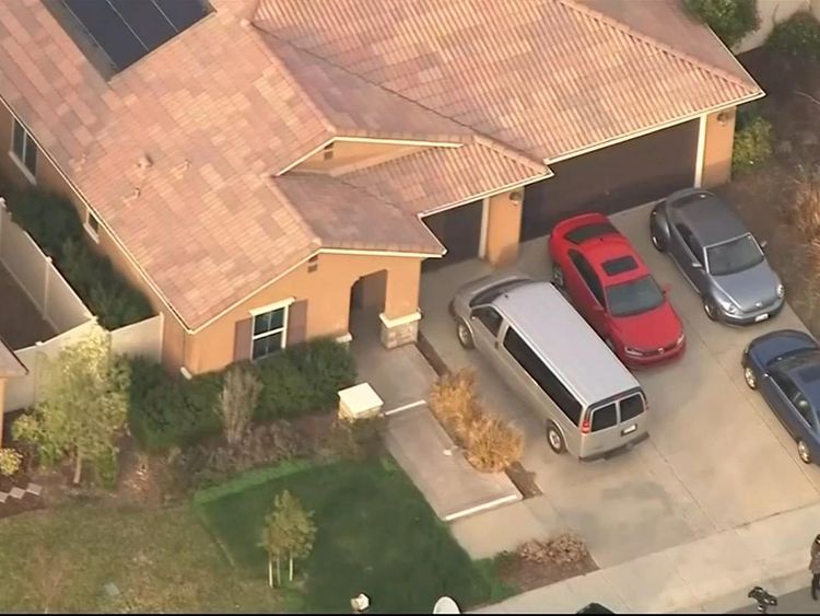 An aerial shot of 160 Muir Woods Road, Perris, California