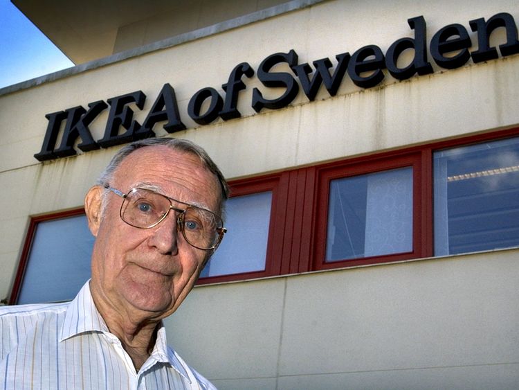 Ingvar Kamprad at IKEA&#39;s head office in Sweden in 2002