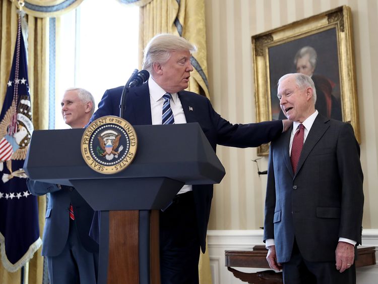 Jeff Sessions was sworn in as Attorney General by Donald Trump in February 2017