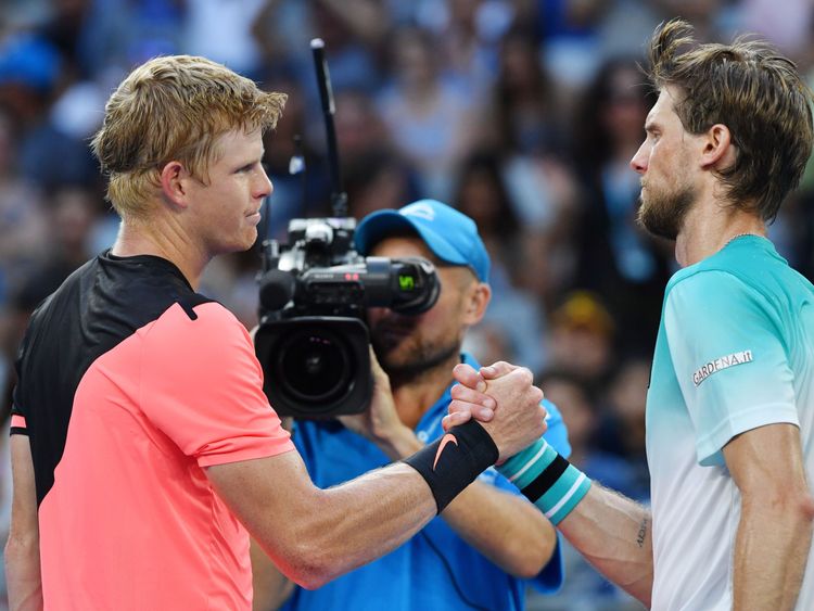 Kyle Edmund (L)  and Andreas Seppi