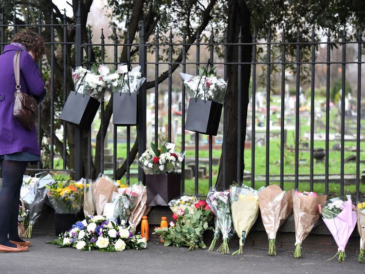 Flowers left at the scene