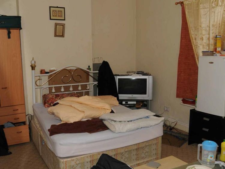 The bedroom where officers found chemicals in his drawer Pic: NECTU
