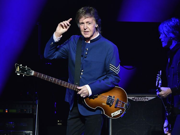 Paul McCartney performs in concert at American Airlines Arena on July 7, 2017 in Miami, Florida