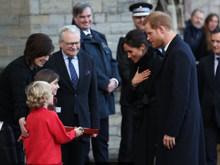 Two youngsters called Megan and Harry got to meet their namesakes