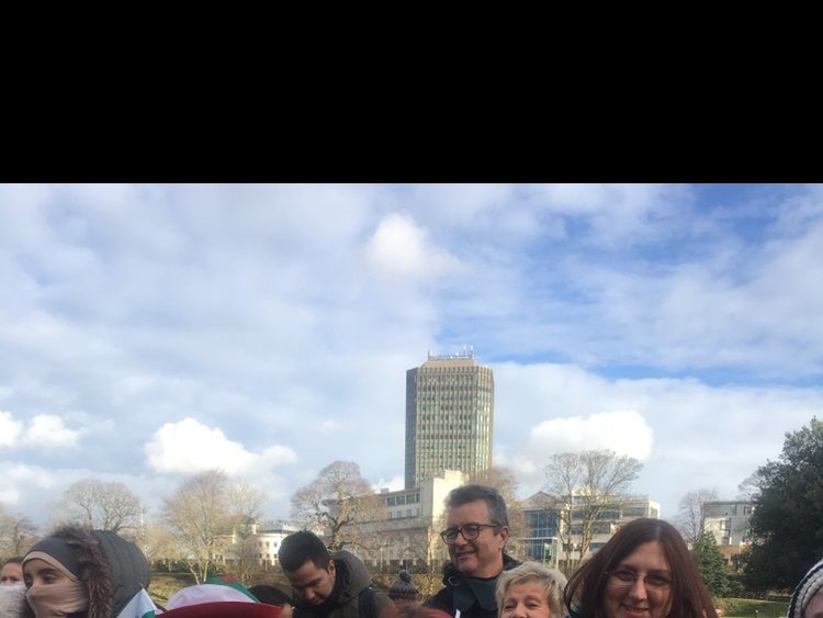 Fans of the Royals from the US were among those who came out to greet Prince Harry and Meghan Markle in Cardiff