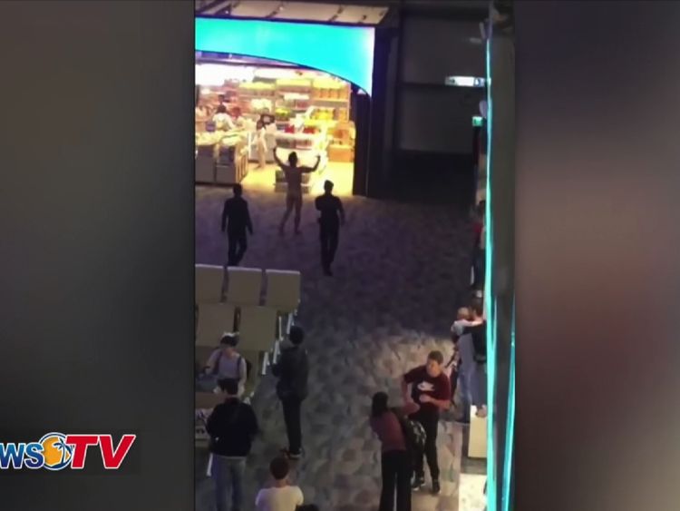 The man wandered through the terminal naked. Pic: Phuket News TV