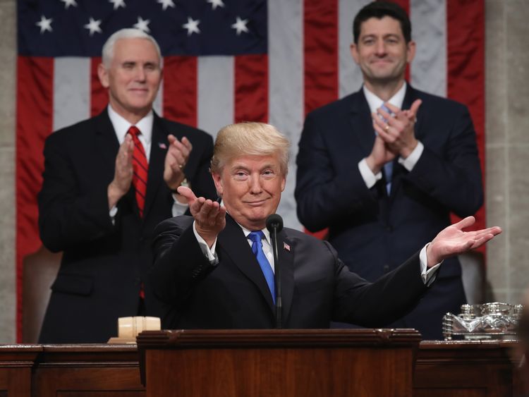 Applause for President Trump after his State of the Union address