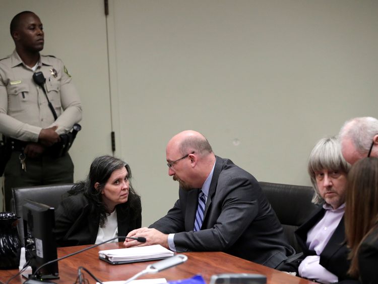 David Turpin and Louise Turpin appear in court for their arraignment in Riversid