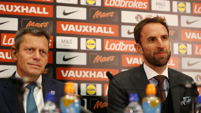 Martin Glenn, left, said Gareth Southgate's successor would be appointed using the Rooney Rule