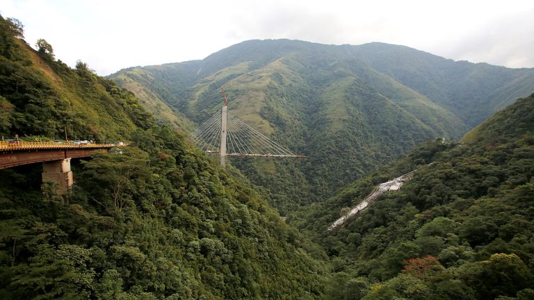 The bridge in Chirajara was to be part of a highway connecting the capital Bogota and the city of Villavicencio
