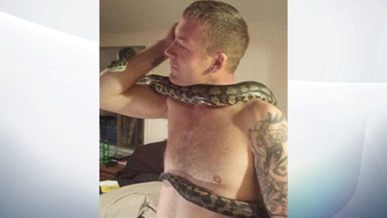 A reptile expert said Dan Brandon was 'obviously experienced' at handling snakes. Pic JustGiving