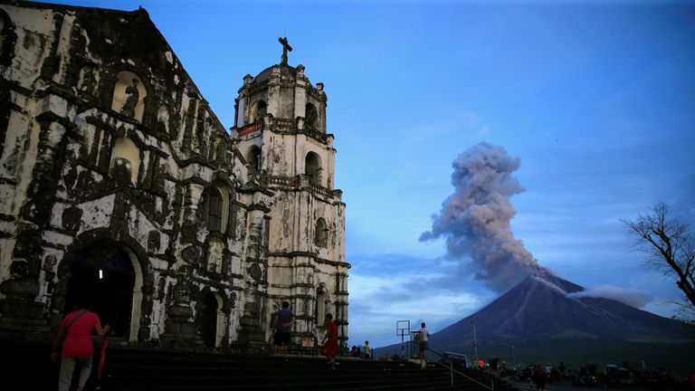 Our Lady of the Gate church is near the volcano