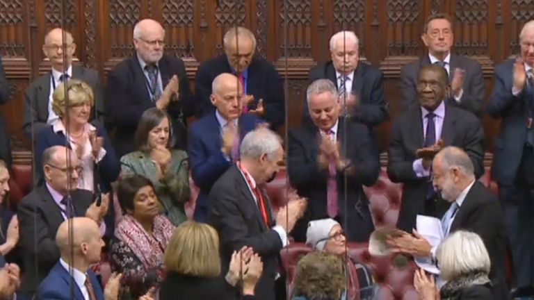 Some peers struggled to hold back tears
