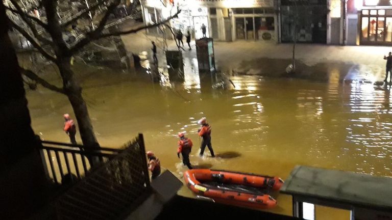 Even rescue boats had to be used to get people out of their homes