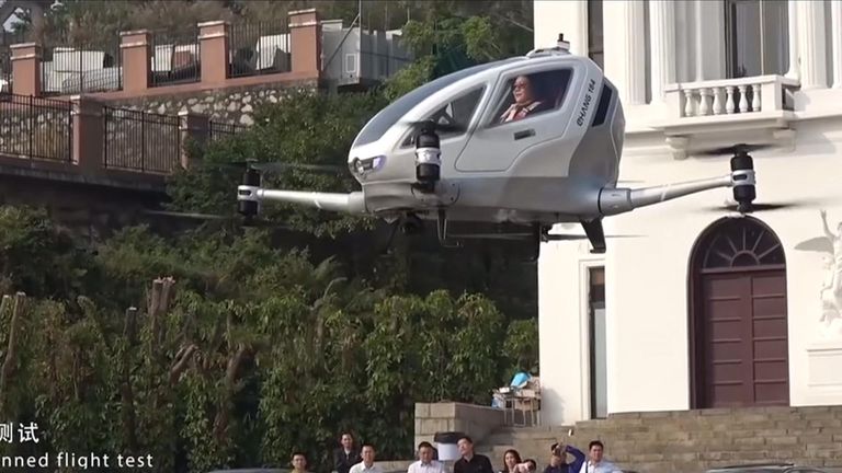 Chinese UAV-maker Ehang became the first to test-fly a passenger drone taxi with its single-seater Ehang 184 in Dubai last year