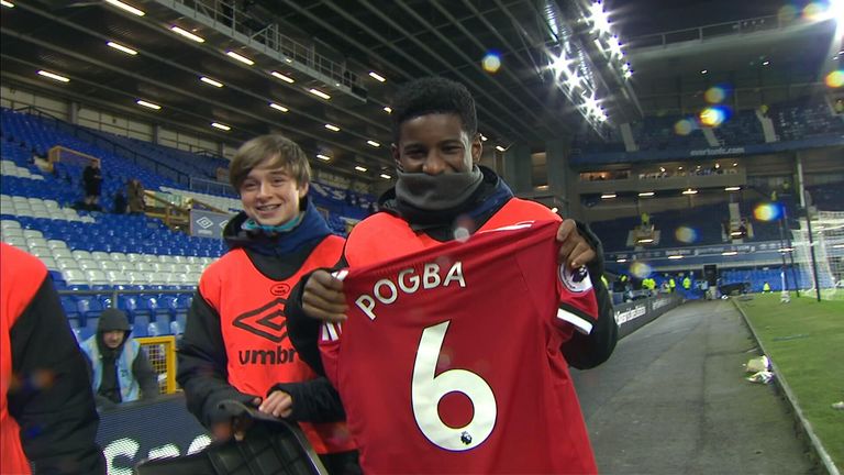 Pogba Gives Shirt To Everton Ball Boy Video Watch Tv Show Sky Sports