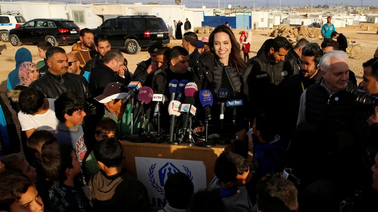 The actress praised countries taking in refugees from Syria