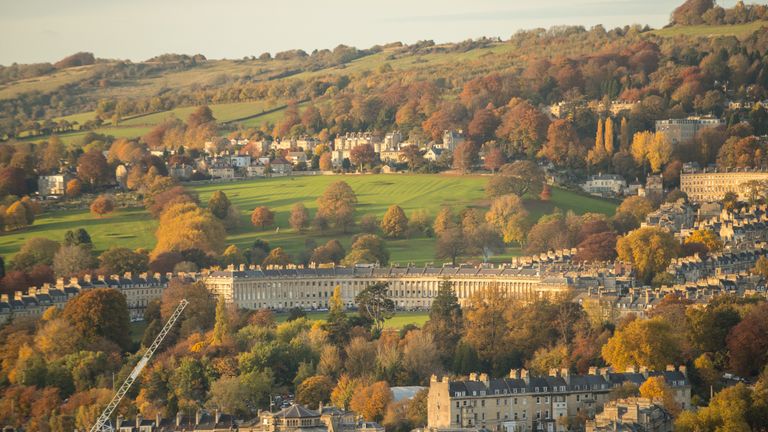 The historic city of Bath pictured in all its autumn glory