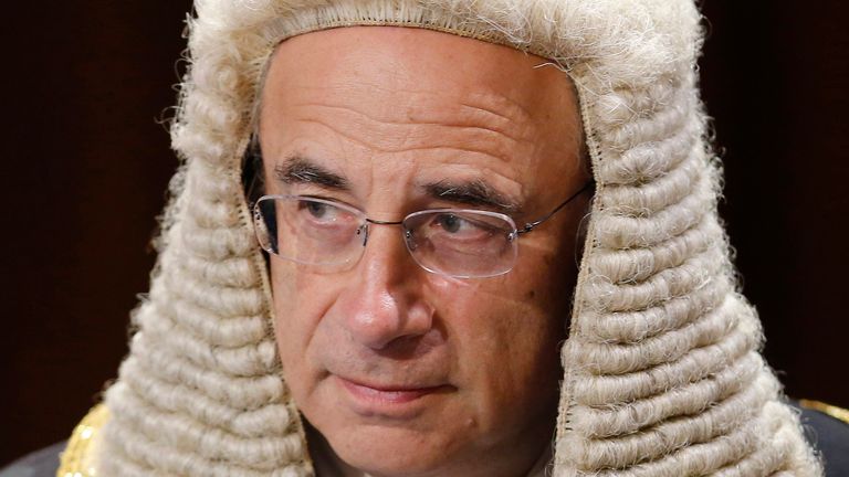 Lord Justice Sir Brian Leveson before the State Opening of Parliament, in the House of Lords at the Palace of Westminster in London.