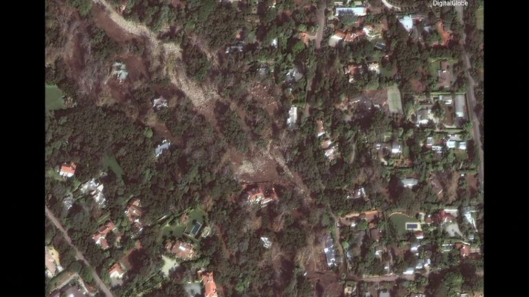 This aerial image shows the extent of the mud