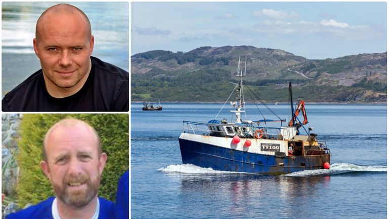 Missing fishermen Przemek Krawczyk (top left) and Duncan MacDougall, who were aboard the Nancy Glen. Pics: Facebook/The Carlisle Kid